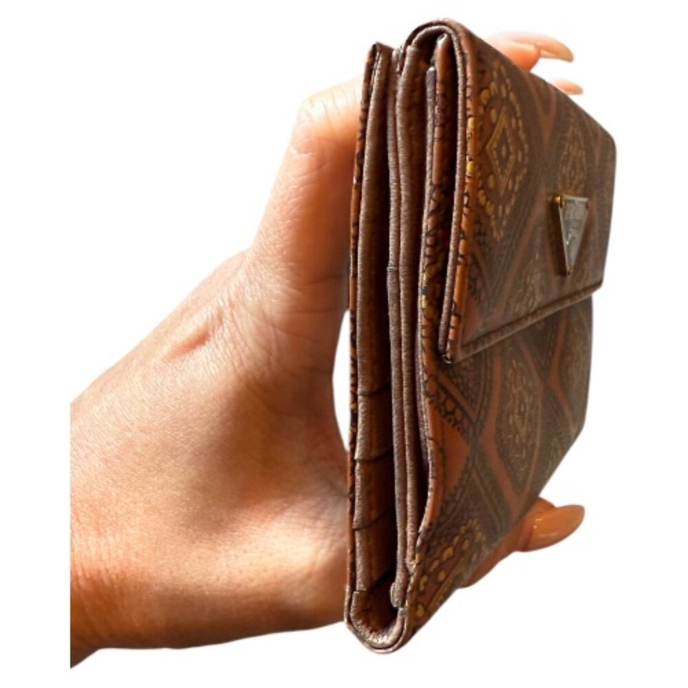 Authentic Prada Embossed Leather Compact Wallet - image 3